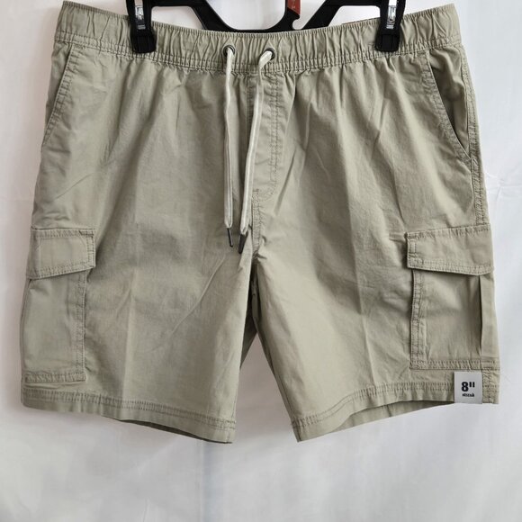 George Above Knee Stretch Pull On Shorts 9 Inch Inseam Elastic Waist Mens Tan MD - Picture 1 of 6
